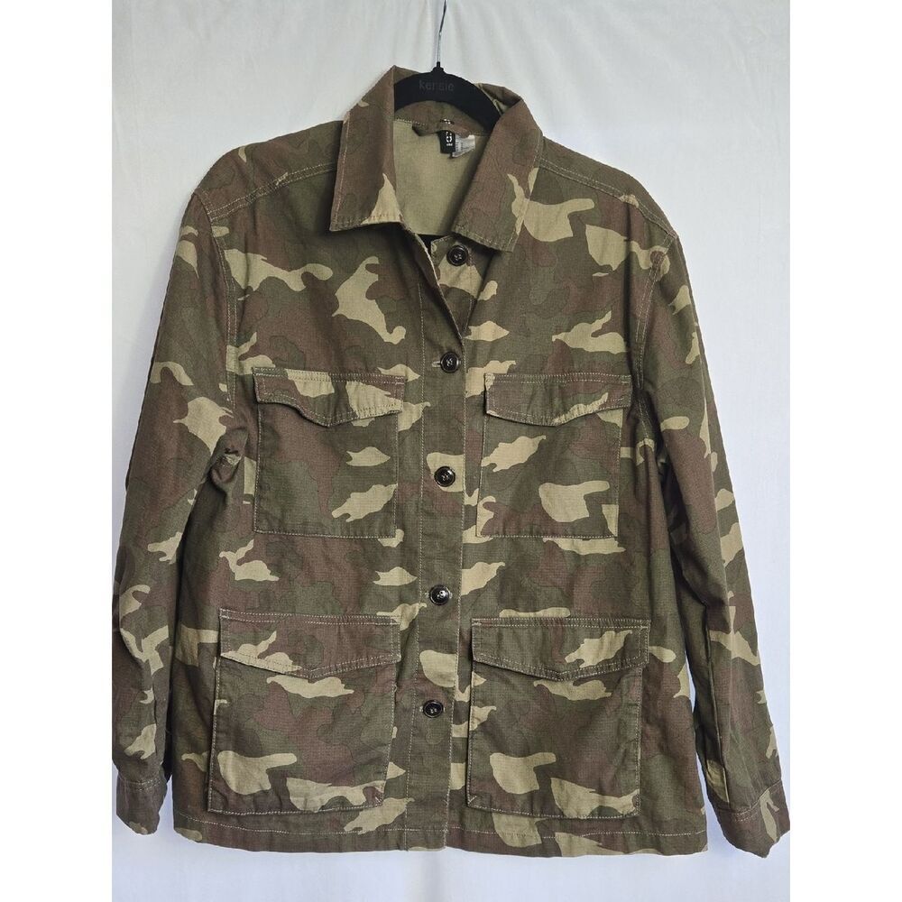 Divided.. Camouflage Utility Button-Front Jacket - Green/Tan/Brown